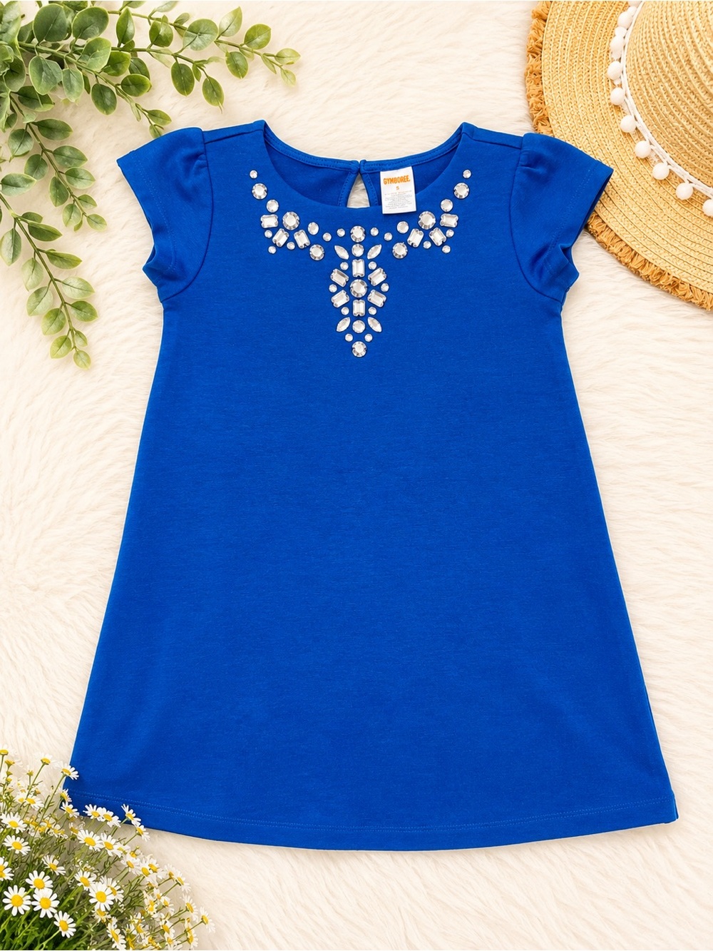 Gymboree Royal Blue Jewel-Embellished Knit Dress Gymboree size 5